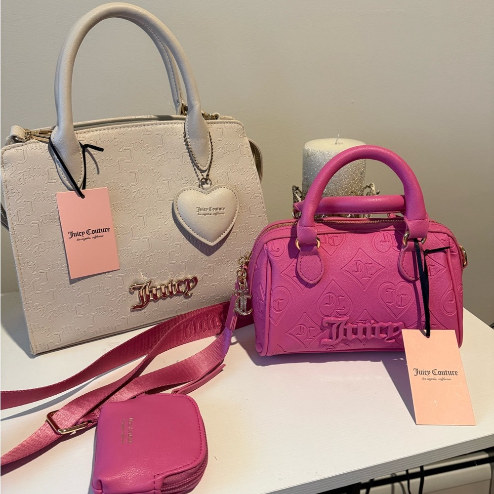 Juicy Couture Pink and Cream Handbag Lot
